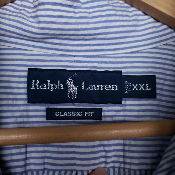 Ralph Lauren Men's Short Sleeve Button-Up Shirt Size XXL Classic Fit Stripes - Picture 4 of 14